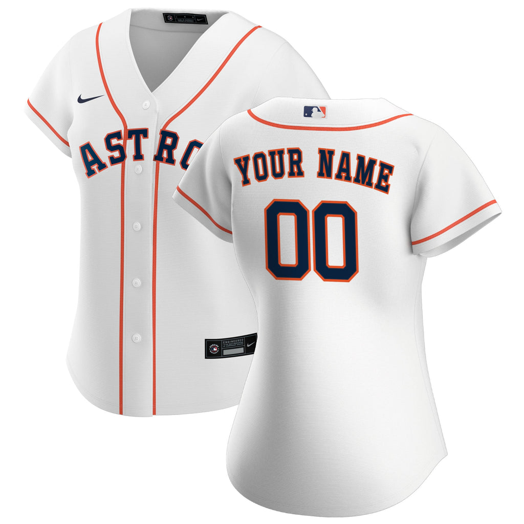 Women's Houston Astros Nike White Home Replica Custom Jersey - 2