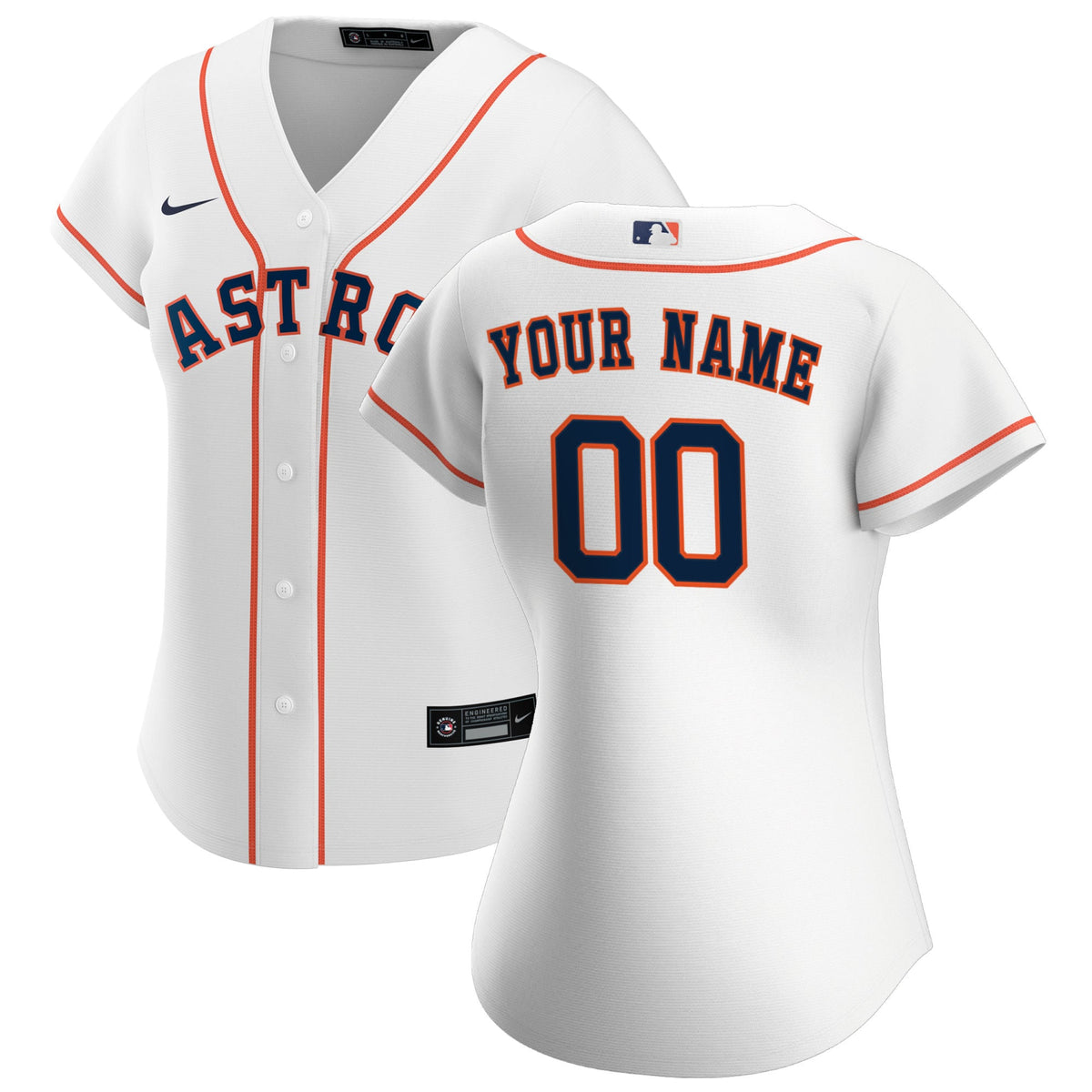 Women's Houston Astros Nike White Home Replica Custom Jersey - 2