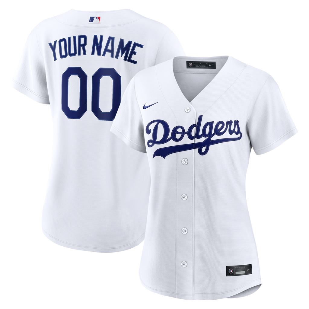 Women's Los Angeles Dodgers Nike White Home Replica Custom Jersey - 2