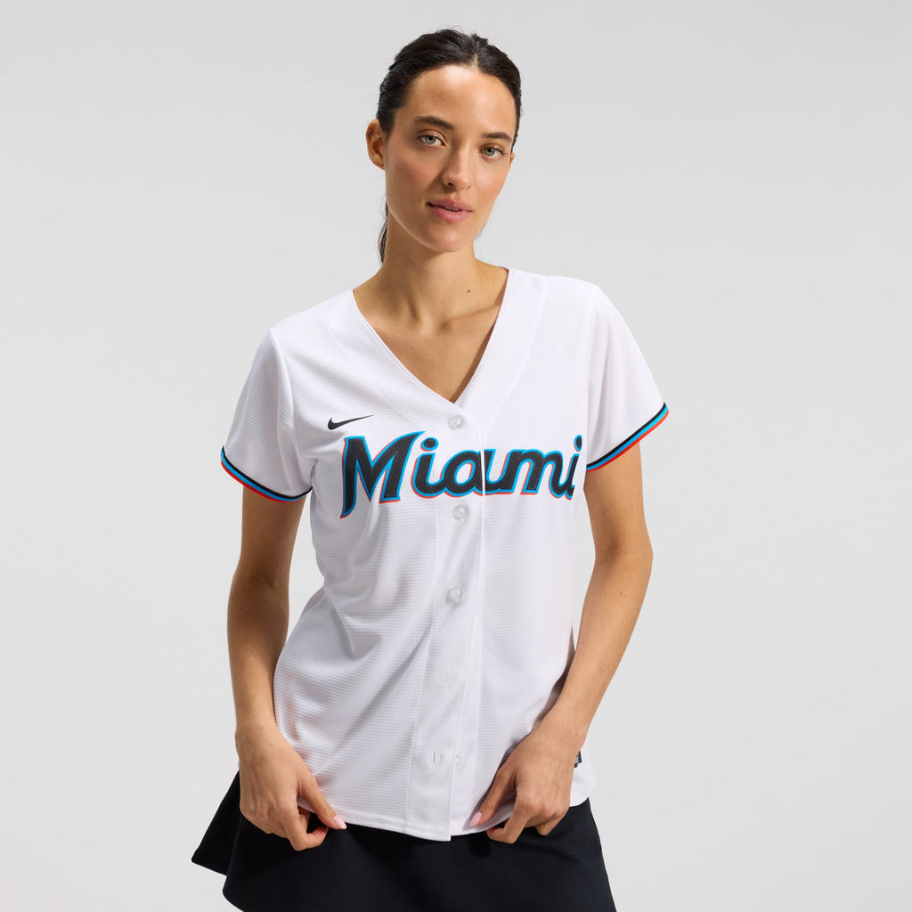 Women's Miami Marlins Nike White Replica Team Jersey - 2