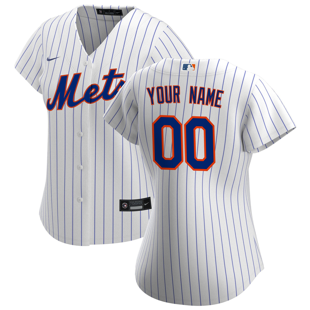 Women's New York Mets Nike White Home Replica Custom Jersey - 2