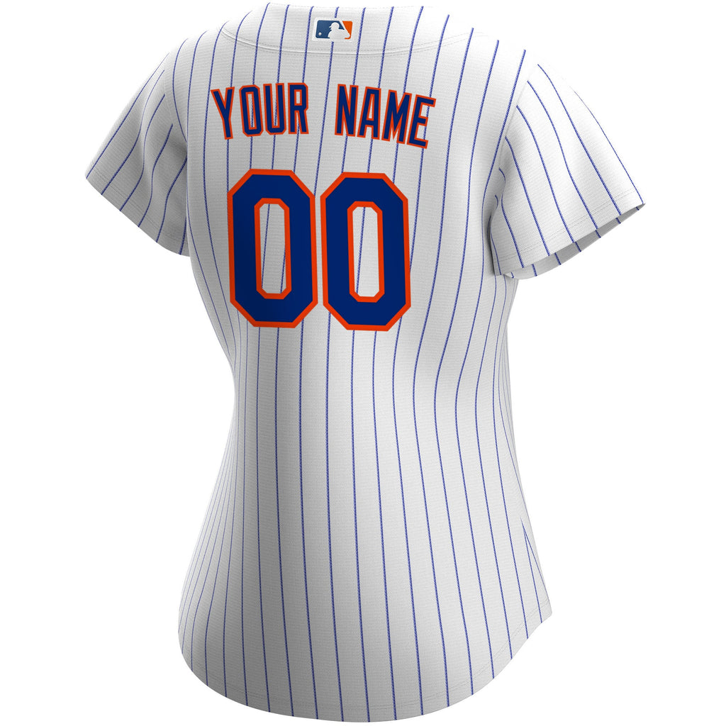 Women's New York Mets Nike White Home Replica Custom Jersey - 4