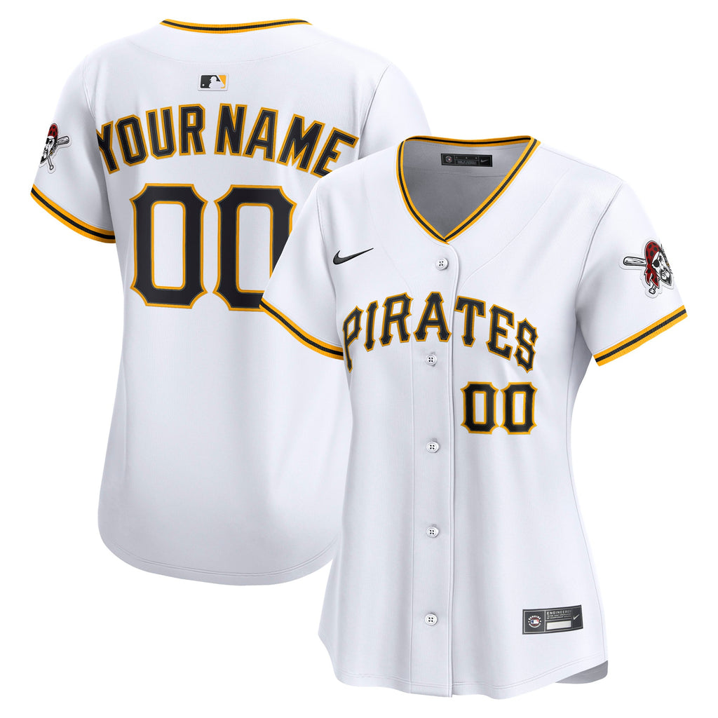 Women's Pittsburgh Pirates Nike White Home Limited Custom Jersey