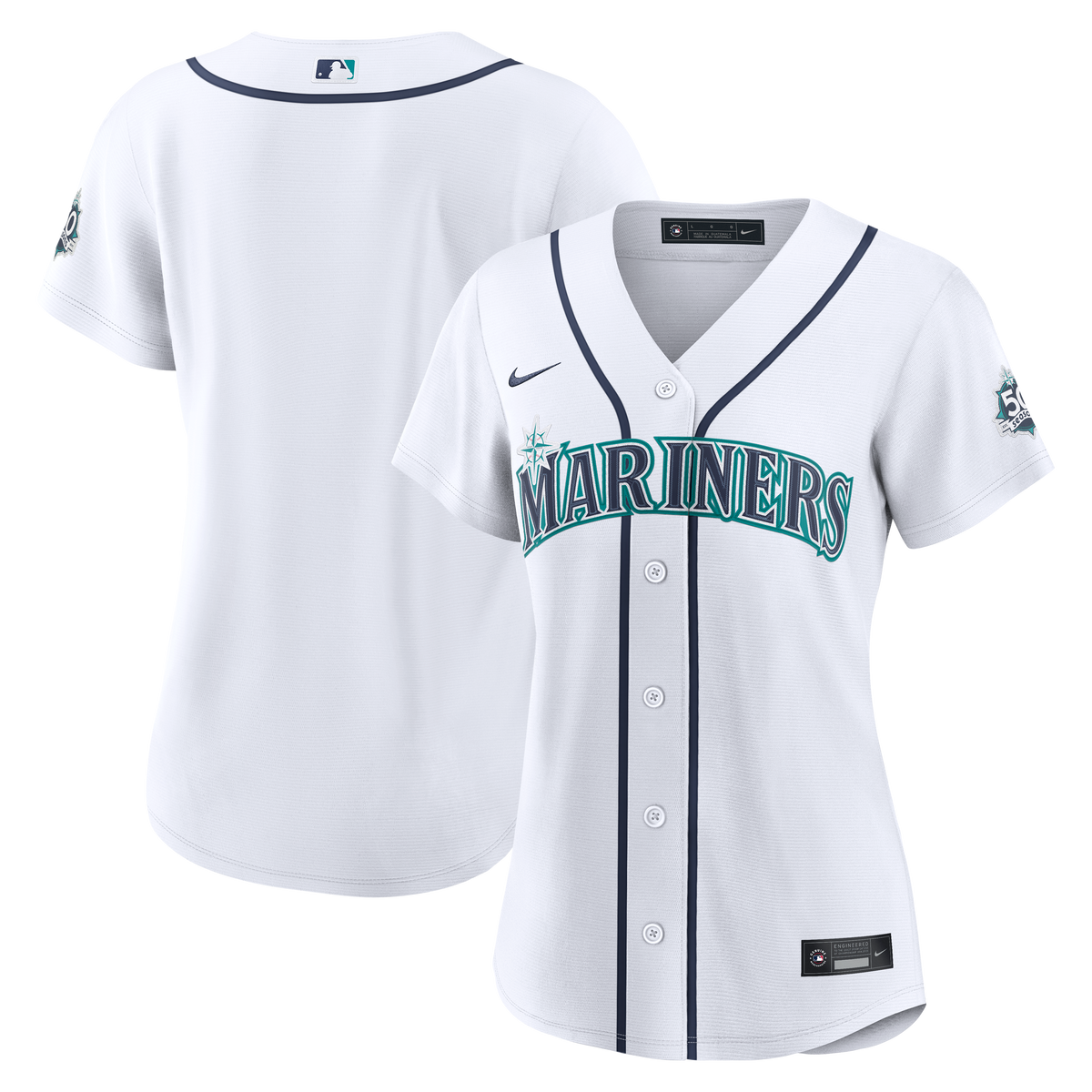 Women's Seattle Mariners Nike White Home 50th Season Stadium Jersey - 2