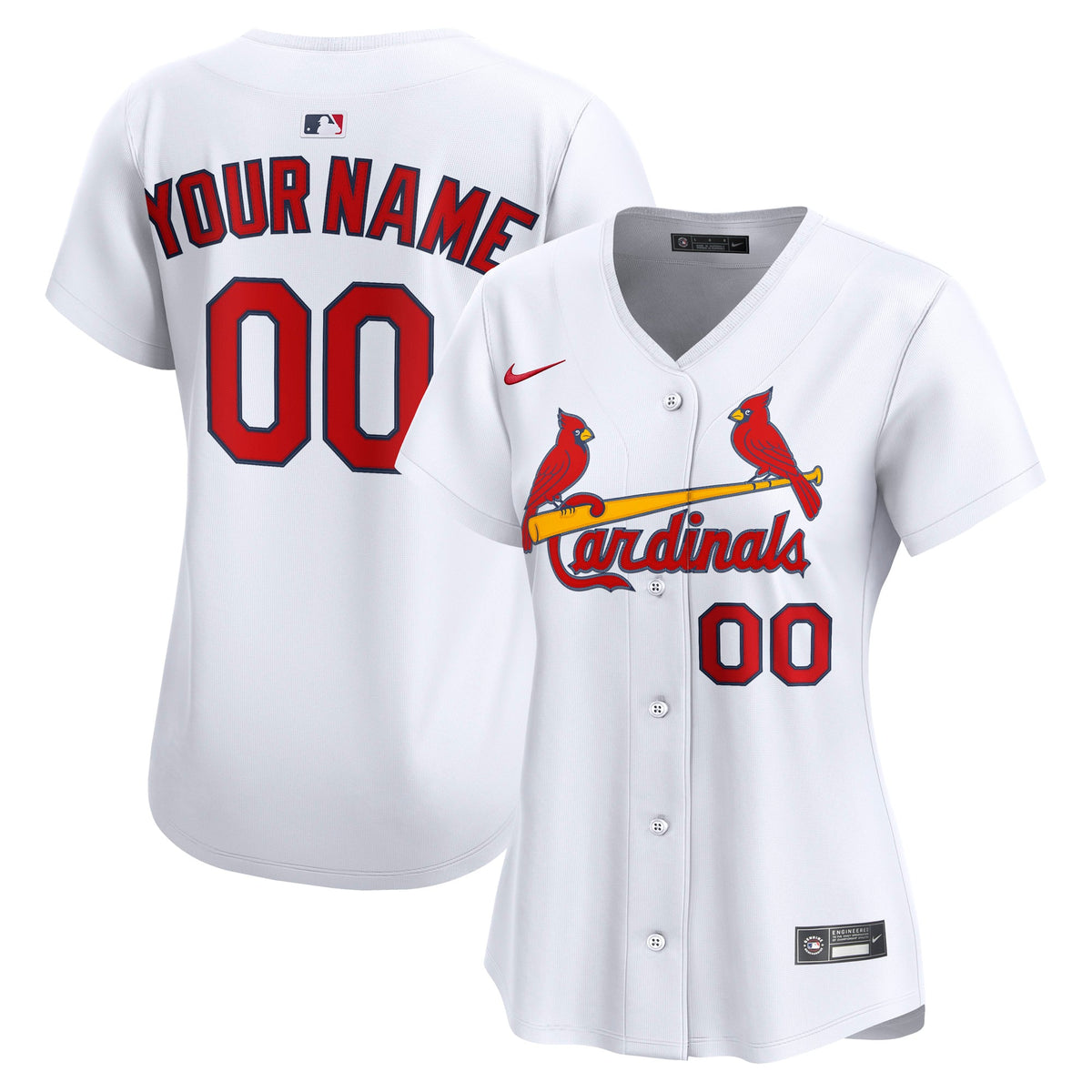 Women's St. Louis Cardinals Nike White Home Limited Custom Jersey - 2