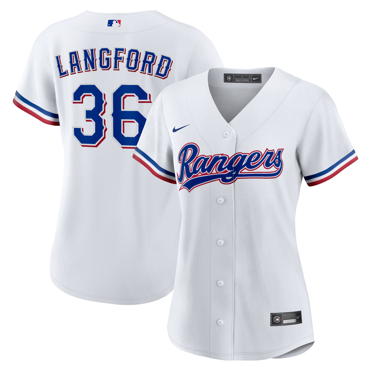 Women's Texas Rangers Wyatt Langford Nike White Home Replica Jersey - 2
