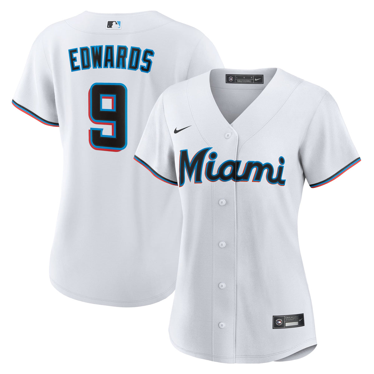 Women's Miami Marlins Xavier Edwards Nike White Home Replica Jersey - 2