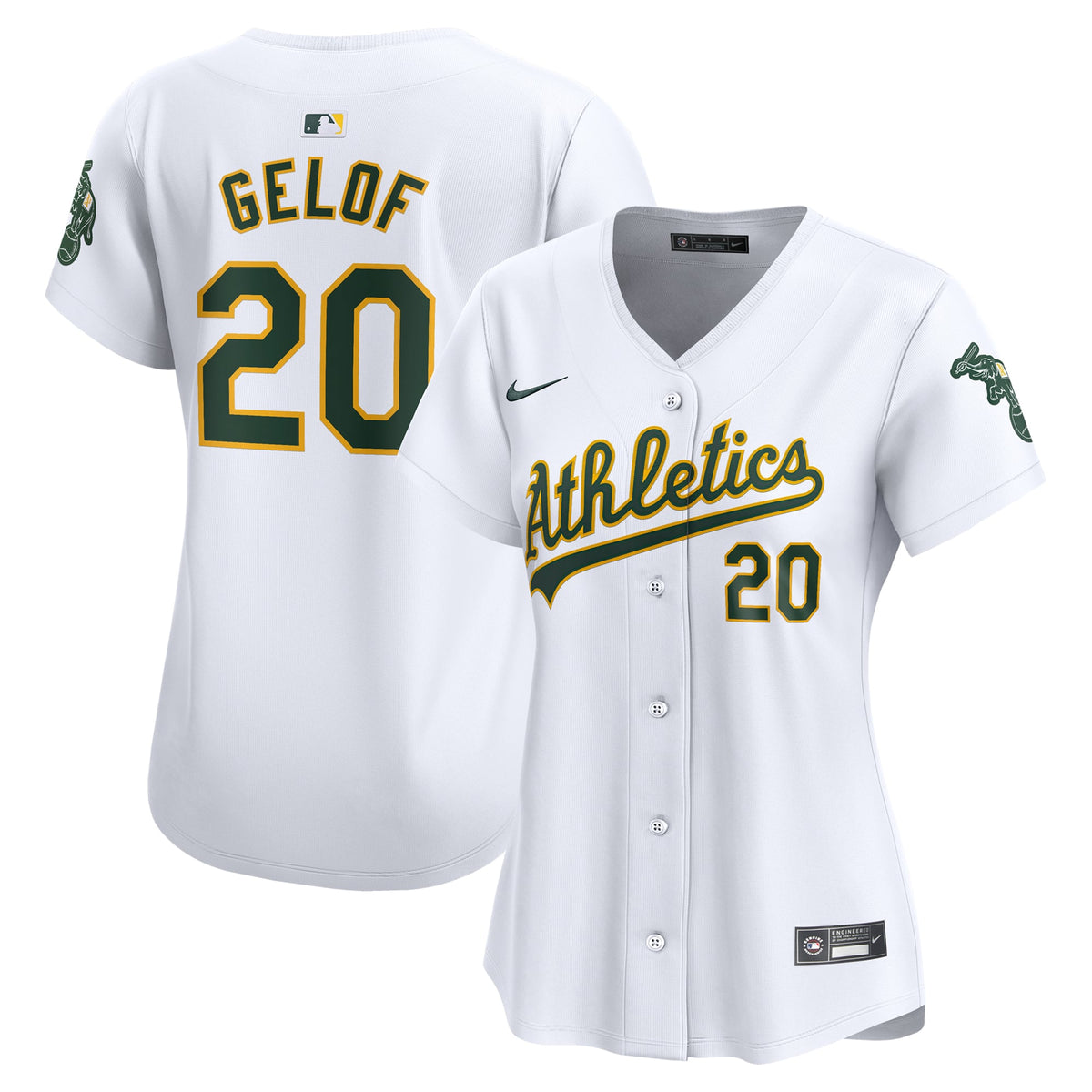 Women's Athletics Zack Gelof Nike White Home Limited Player Jersey - 2