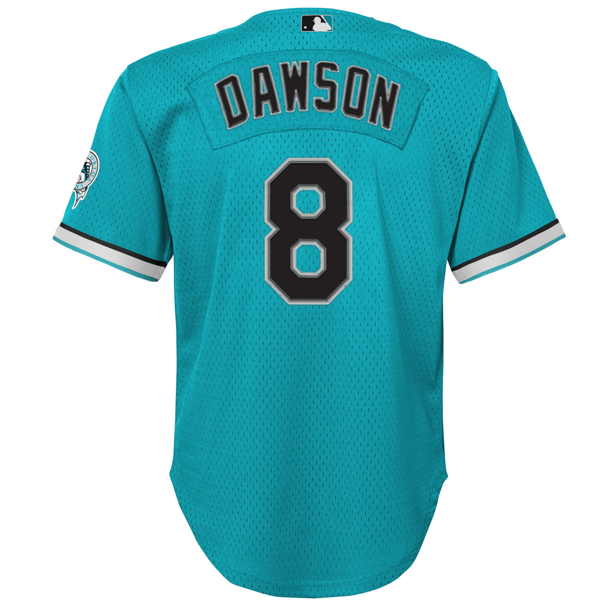 Youth Florida Marlins Andre Dawson Mitchell & Ness Teal Mesh Batting Practice Replica Jersey - 4