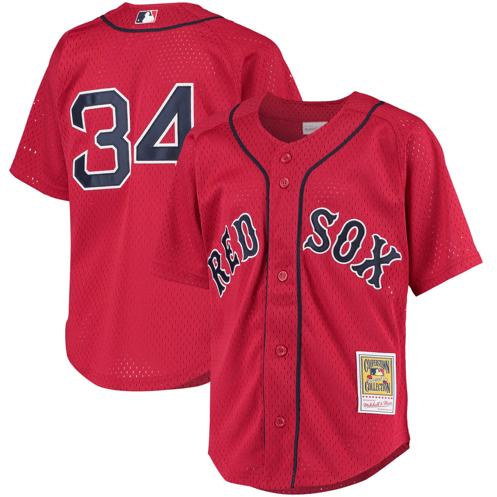 Youth Boston Red Sox David Ortiz Mitchell & Ness Red Cooperstown Collection Batting Practice Jersey - 2