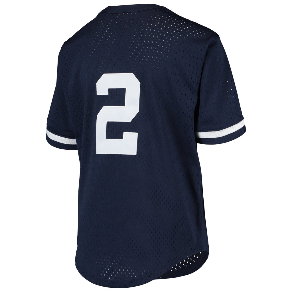 Youth New York Yankees Derek Jeter Mitchell & Ness Navy Cooperstown Collection Mesh Batting Practice Jersey - 4