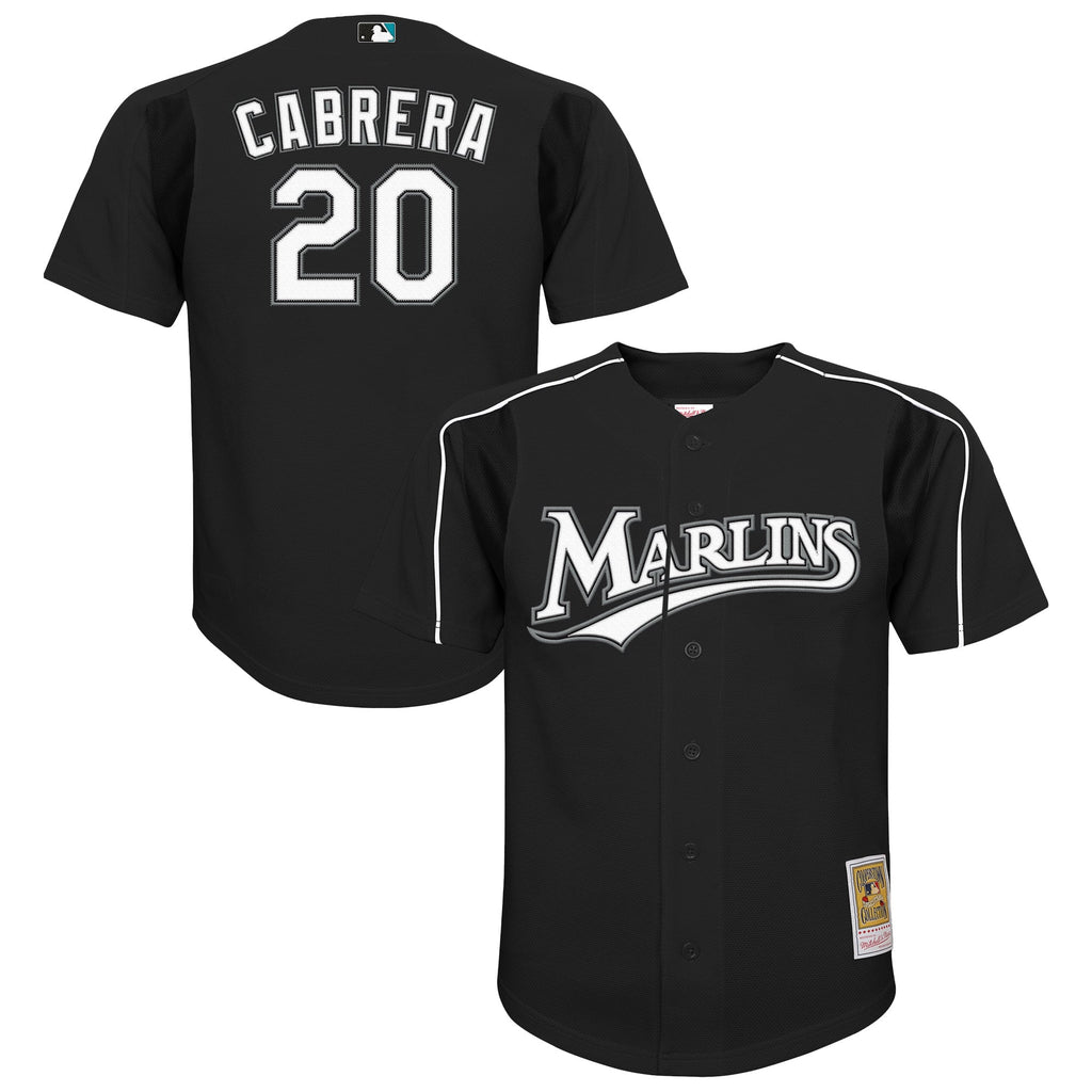 Youth Florida Marlins Miguel Cabrera Mitchell & Ness Black Mesh Batting Practice Replica Jersey - 2