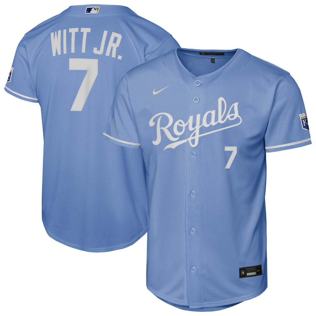Youth Kansas City Royals Bobby Witt Jr. Nike Light Blue Alternate Stadium Jersey - 2