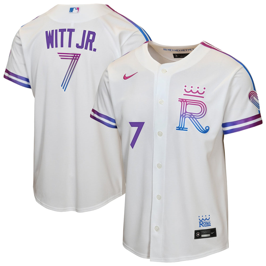 Youth Kansas City Royals Bobby Witt Jr. Nike White 2026 City Connect Stadium Jersey - 2