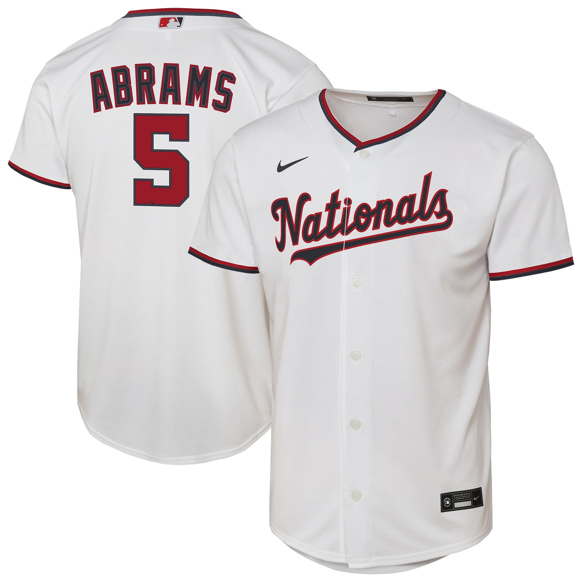 Youth Washington Nationals CJ Abrams Nike White Home Replica Player Jersey