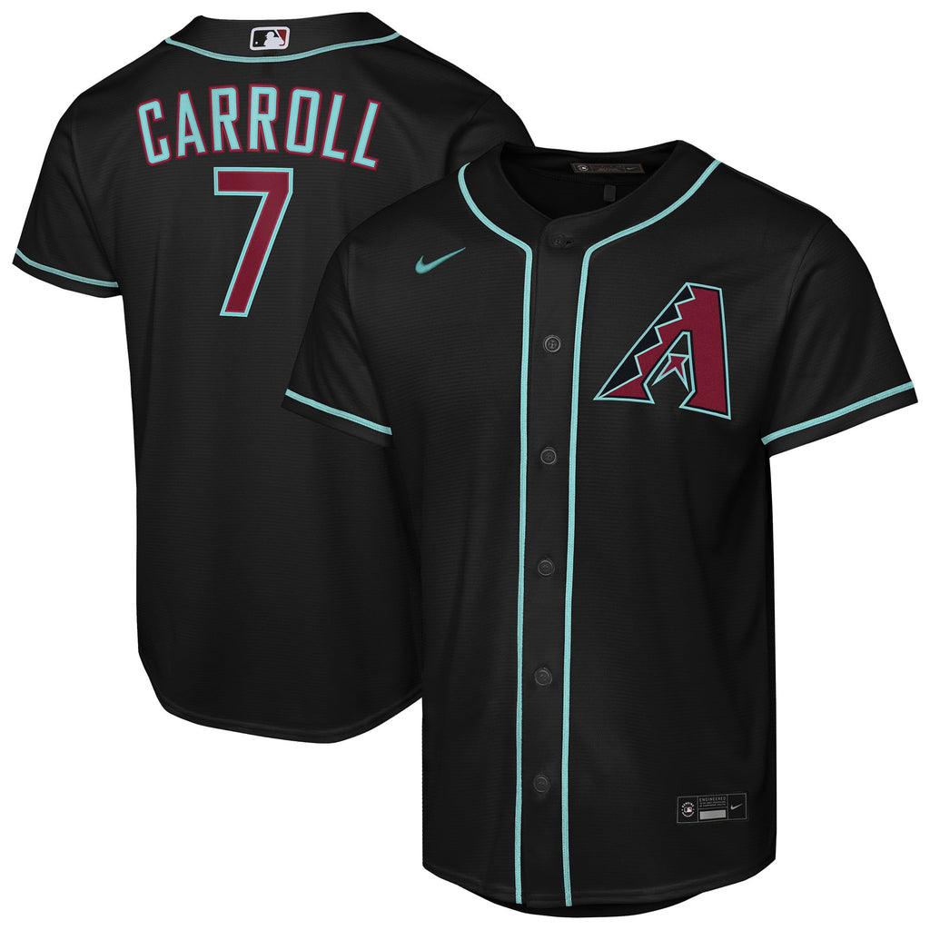 Youth Arizona Diamondbacks Corbin Carroll Nike Black Alternate Replica Jersey - 2