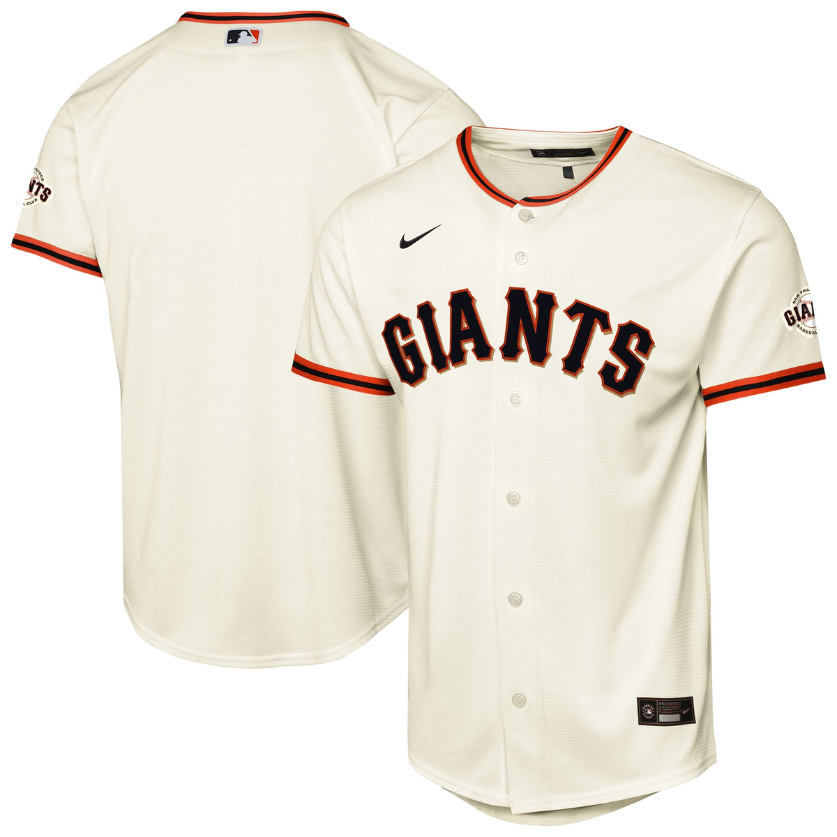Youth San Francisco Giants Nike Cream Home Stadium Jersey - 2