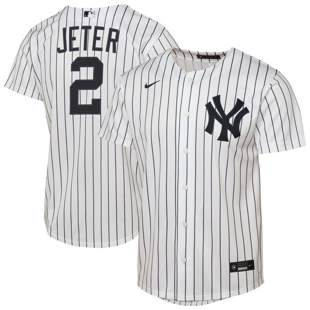 Youth New York Yankees Derek Jeter Nike White Home Replica Jersey - 2