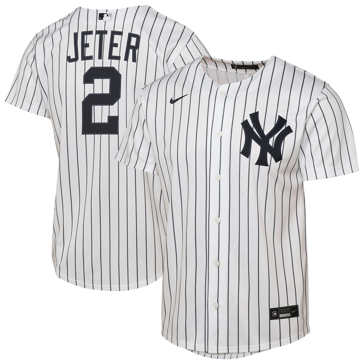 Youth New York Yankees Derek Jeter Nike White Home Replica Jersey - 2