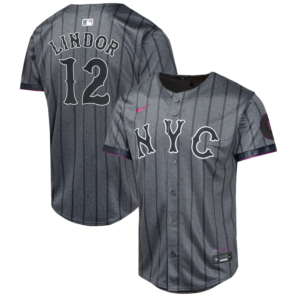 Youth New York Mets Francisco Lindor Nike Graphite 2024 City Connect Limited Player Jersey - 2