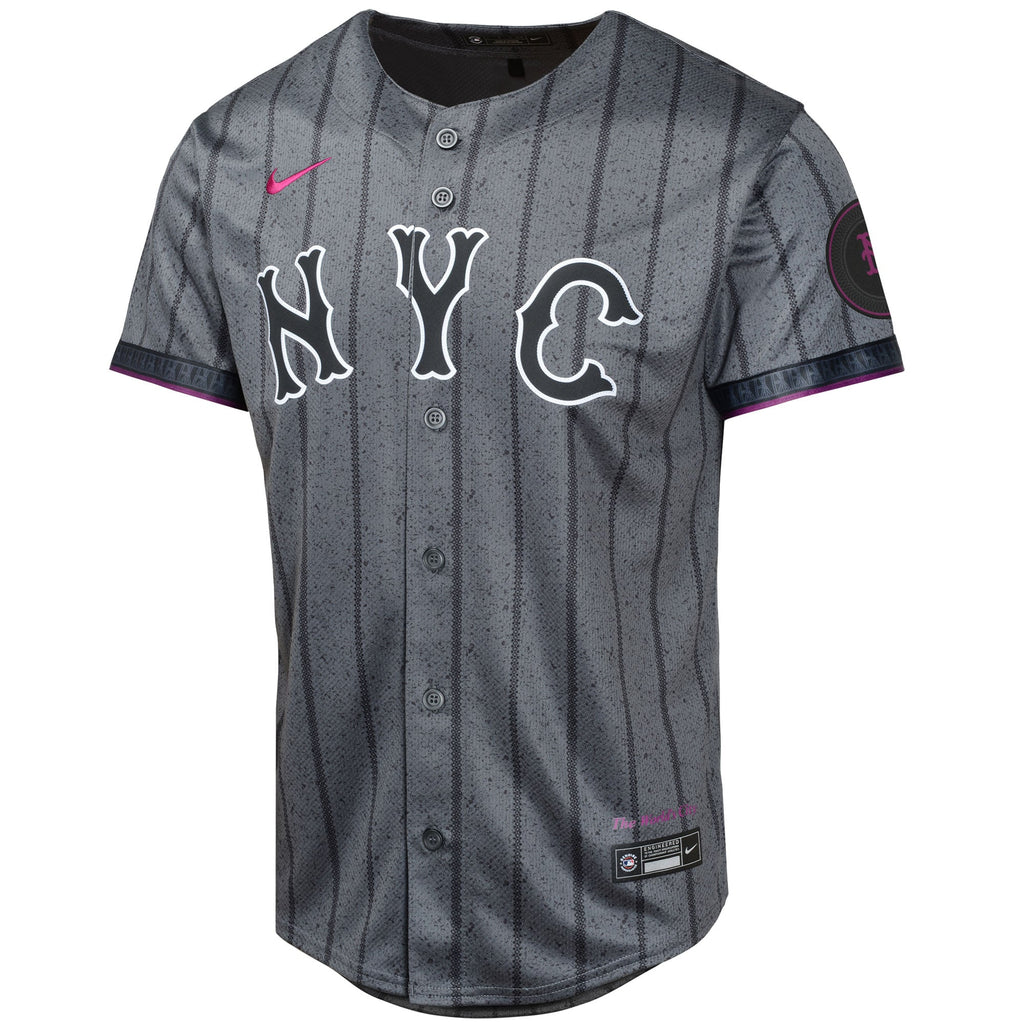 Youth New York Mets Francisco Lindor Nike Graphite 2024 City Connect Limited Player Jersey - 3