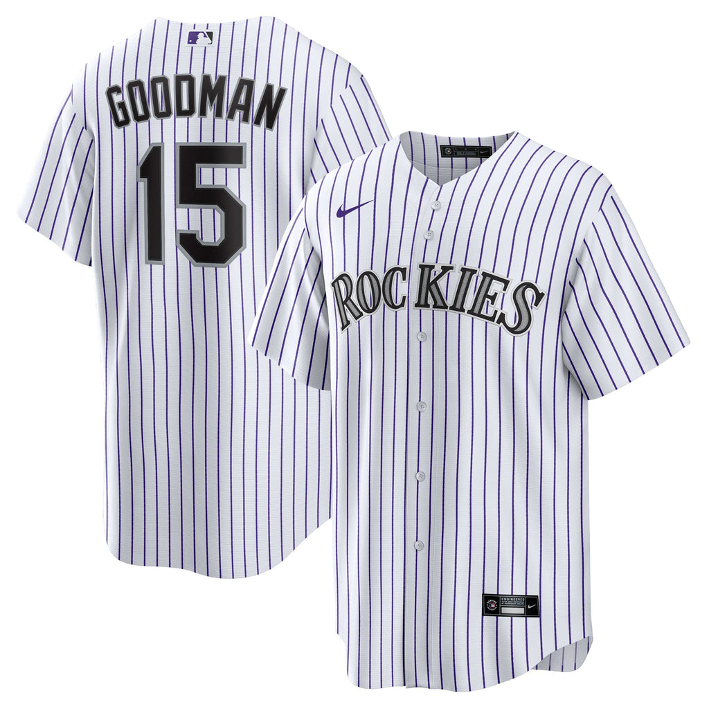 Youth Colorado Rockies Hunter Goodman Nike White Home Replica Jersey - 2