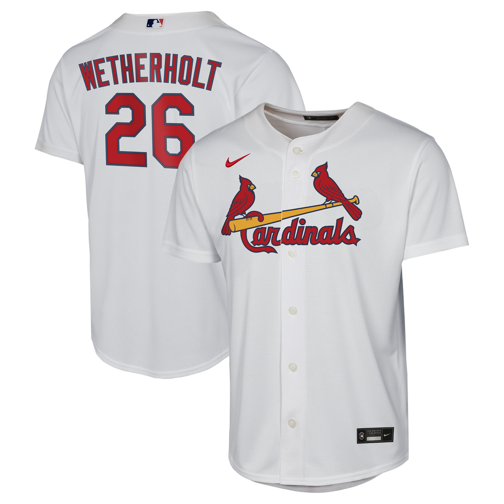 Youth St. Louis Cardinals JJ Wetherholt Nike White Home Replica Jersey - 2