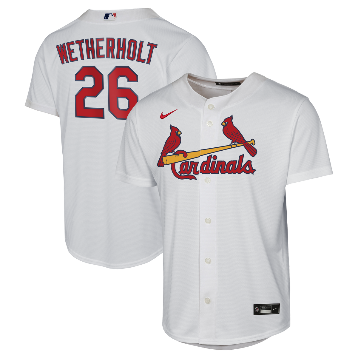 Youth St. Louis Cardinals JJ Wetherholt Nike White Home Replica Jersey - 2