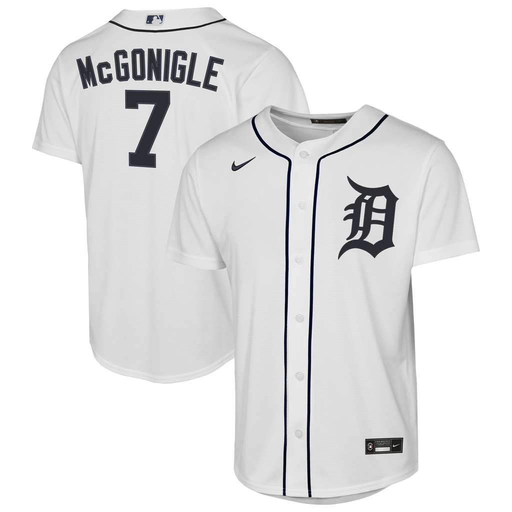 Youth Detroit Tigers Kevin McGonigle Nike White Home Replica Jersey