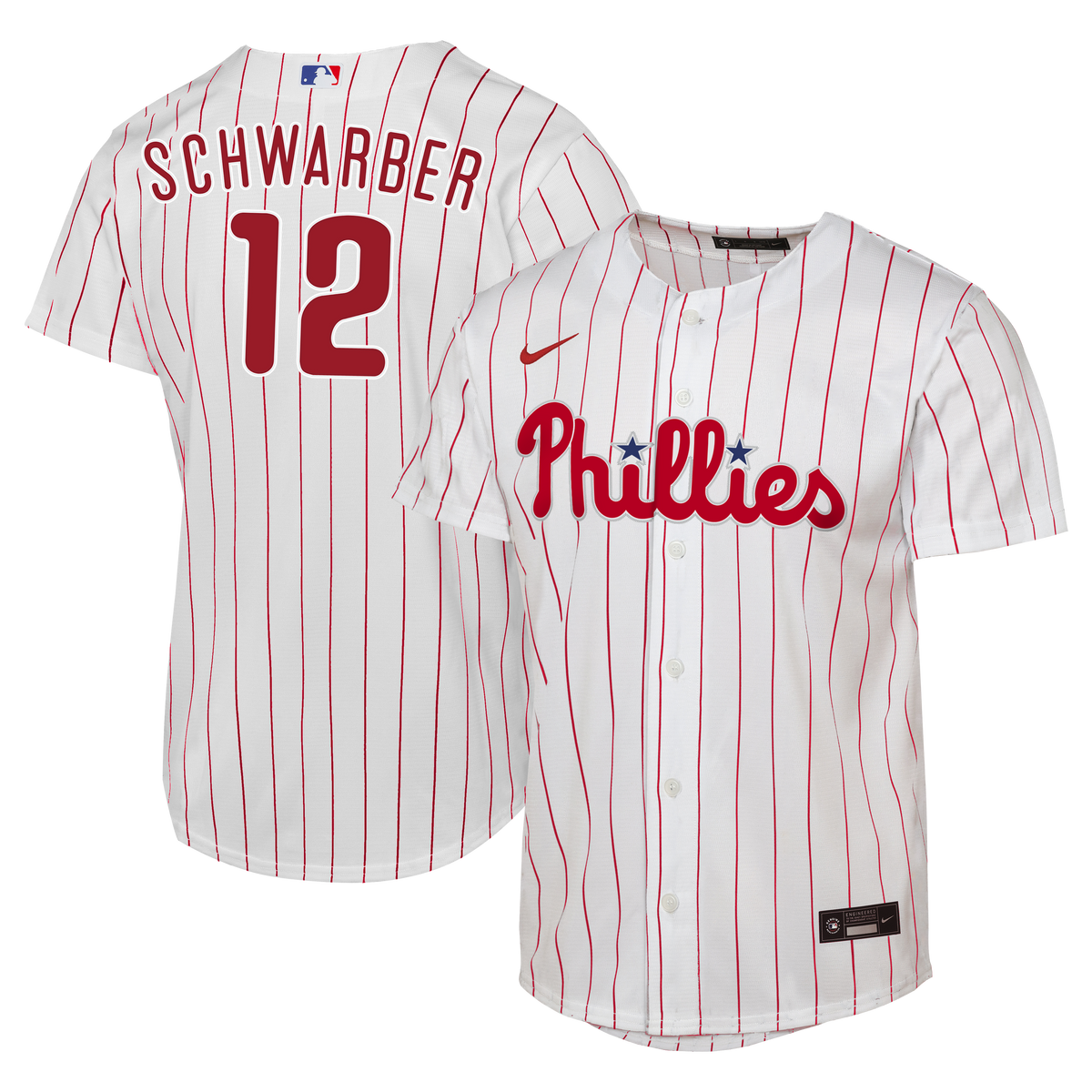 Youth Philadelphia Phillies Kyle Schwarber Nike White Home Replica Jersey - 2