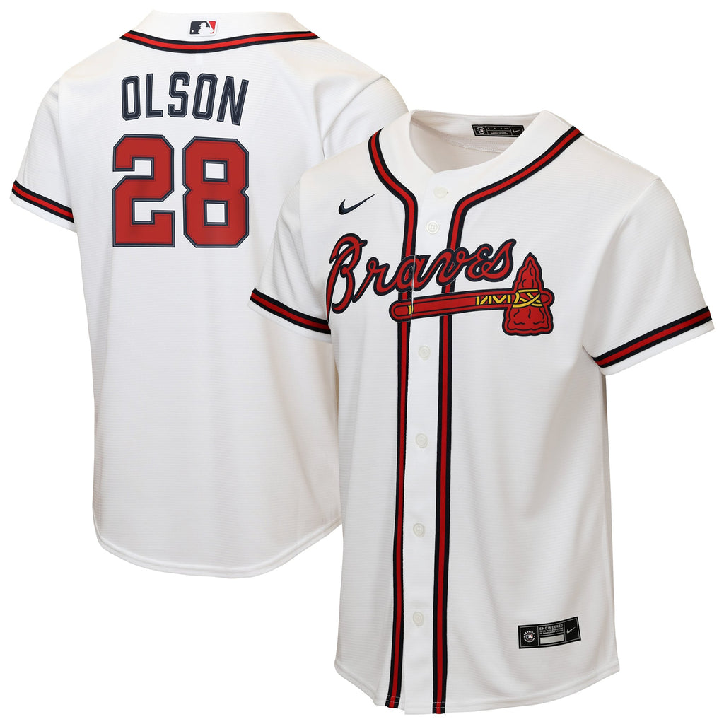 Youth Atlanta Braves Matt Olson Nike White Home Replica Jersey