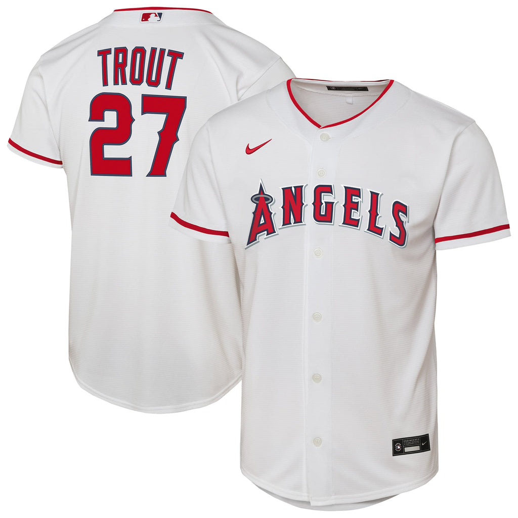 Youth Los Angeles Angels Mike Trout Nike White Home Replica Player Jersey - 2