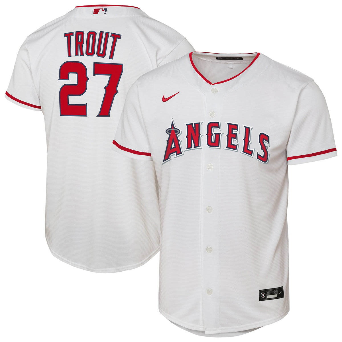 Youth Los Angeles Angels Mike Trout Nike White Home Replica Player Jersey