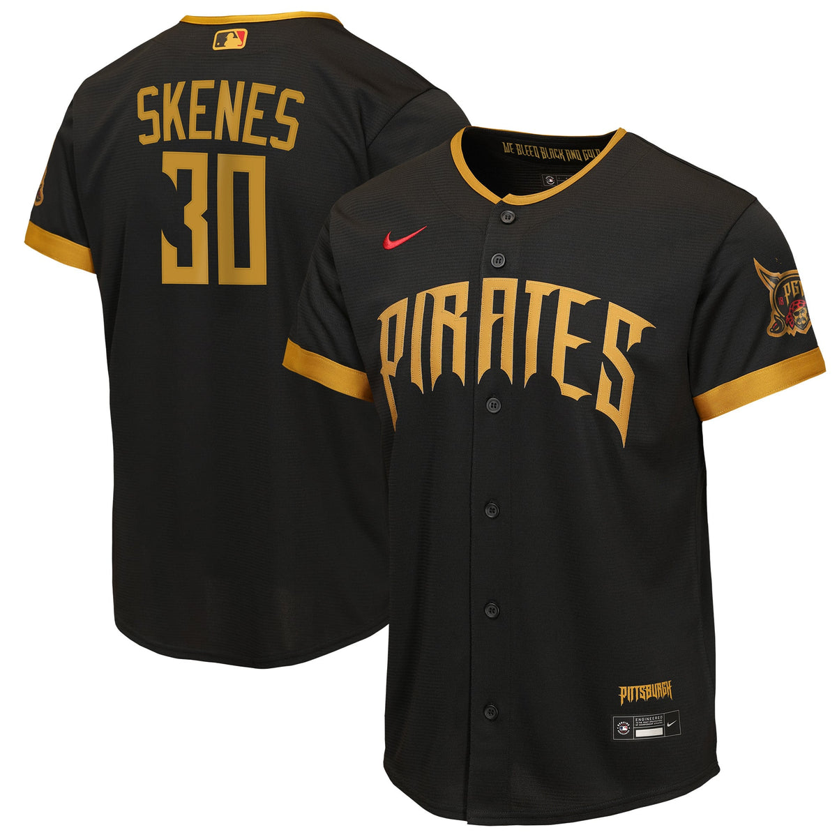 Youth Pittsburgh Pirates Paul Skenes Nike Black 2026 City Connect Stadium Jersey - 2