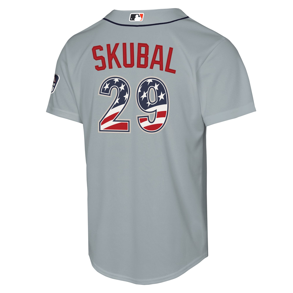 Youth Detroit Tigers Tarik Skubal Nike Gray USA 250 Fourth of July Road Replica Jersey - 4