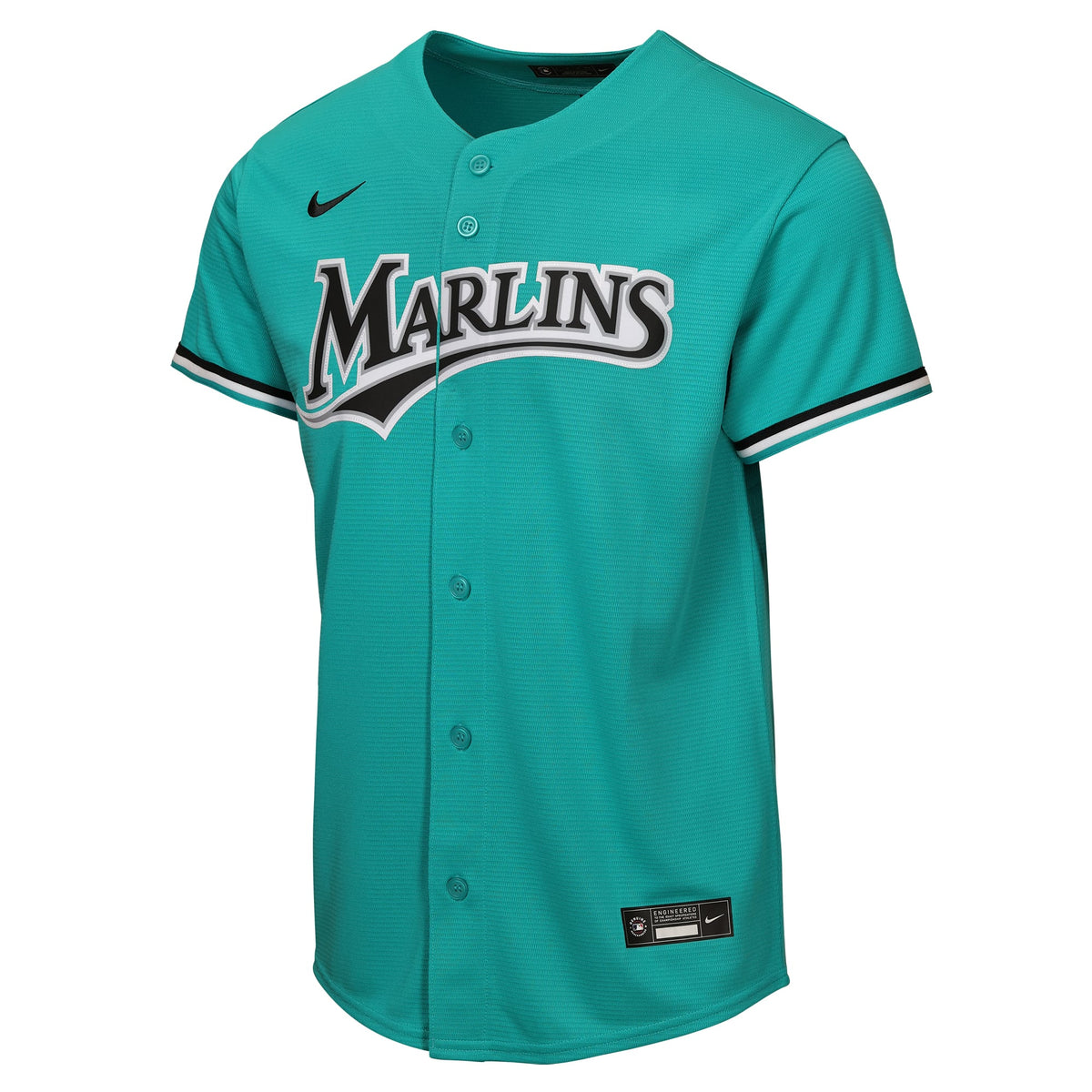 Youth Miami Marlins Nike Teal Alternate Replica Jersey - 3