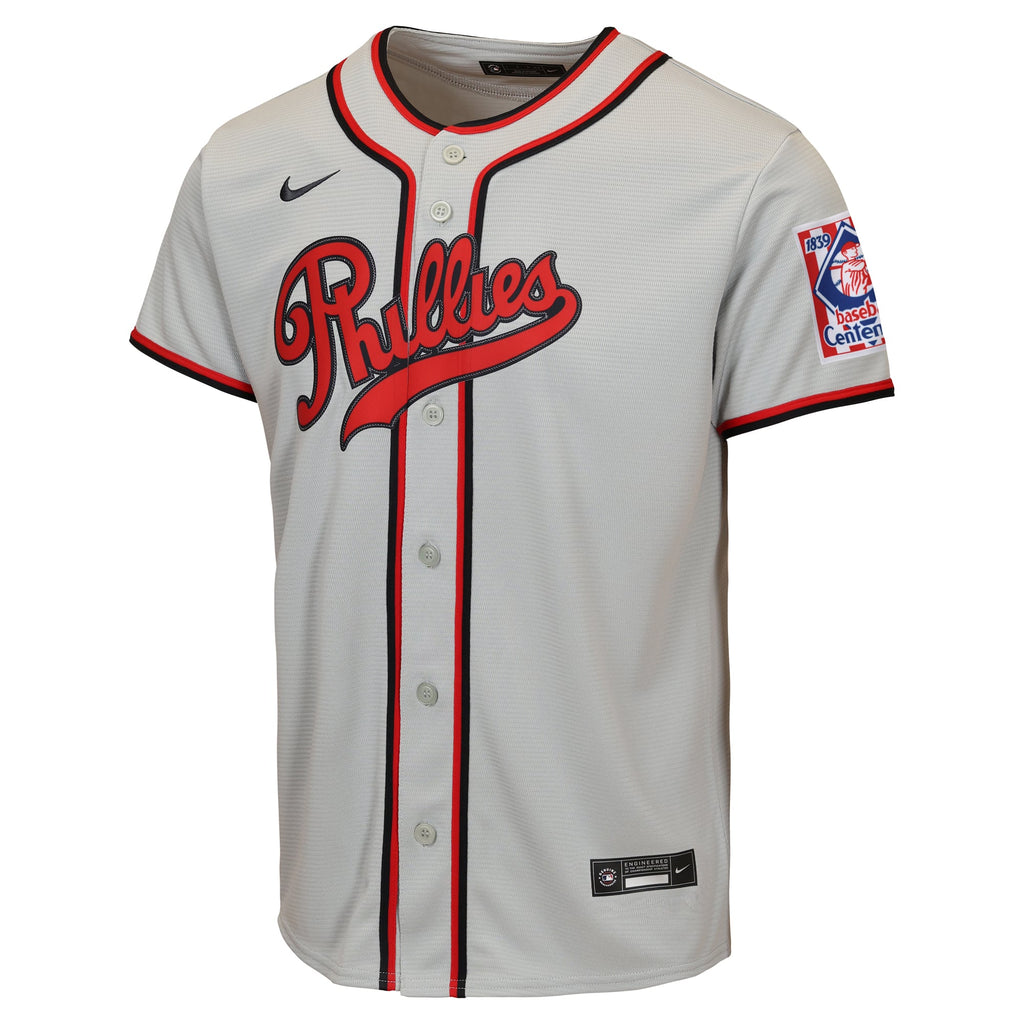Youth Philadelphia Phillies Trea Turner Nike Gray 2026 Field of Dreams Replica Jersey - 3
