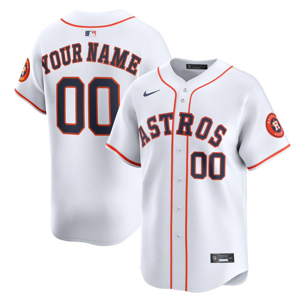 Youth Houston Astros Nike White Home Custom Limited Jersey