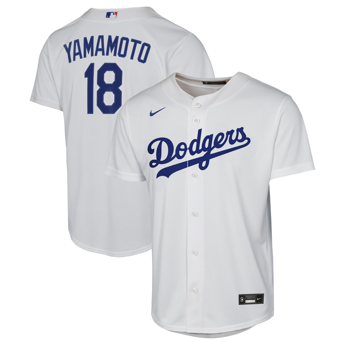 Youth Los Angeles Dodgers Yoshinobu Yamamoto Nike White Home Baseline Jersey - 2