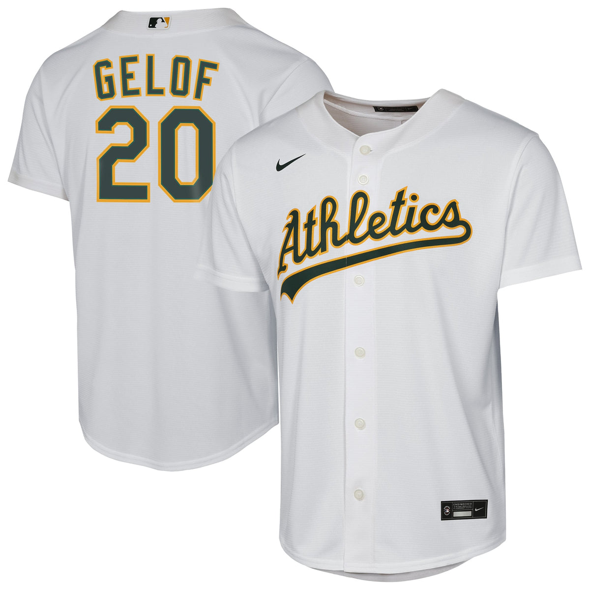 Youth Athletics Zack Gelof Nike White Home Replica Player Jersey